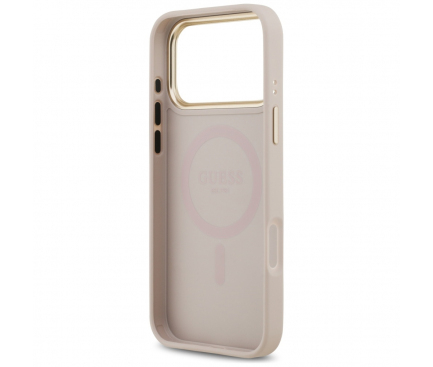 Husa MagSafe pentru Apple iPhone 17 Pro, Guess, 4G Classic, Roz [4]
