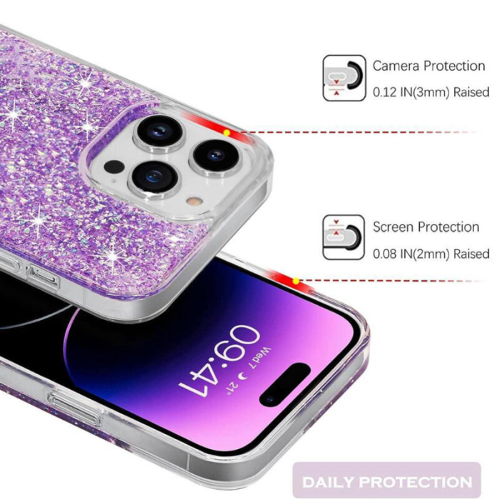 Husa pentru Samsung Galaxy S25 - Techsuit Sparkly Glitter - Magenta Roz [2]
