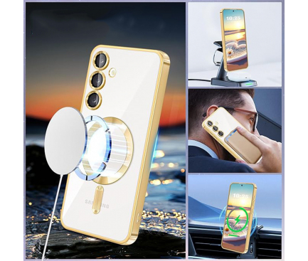 Husa premium Samsung Galaxy S24 Plus Techsuit Luxury Crystal MagSafe, argintiu [2]