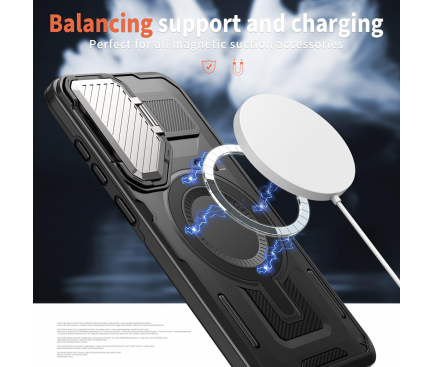Husa pentru Samsung Galaxy S24+ S926 MagSafe  , Techsuit, CamVault, Neagra [4]