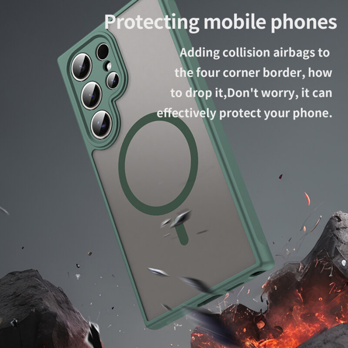 Husa Samsung Galaxy S24 Ultra Techsuit HaloFrost II MagSafe, verde [4]