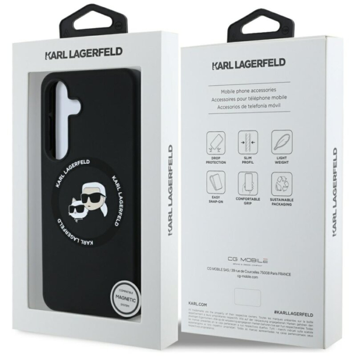 Husa Samsung Galaxy S25 Karl Lagerfeld  Silicone Double Heads MagSafe, negru, KLHMS25SSKCHTCK Ultimele 3 produse [5]