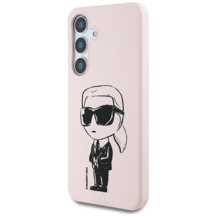 Husa Samsung Galaxy S25 Karl Lagerfeld  Silicone Graffiti MagSafe, Ikonik Roz [5]