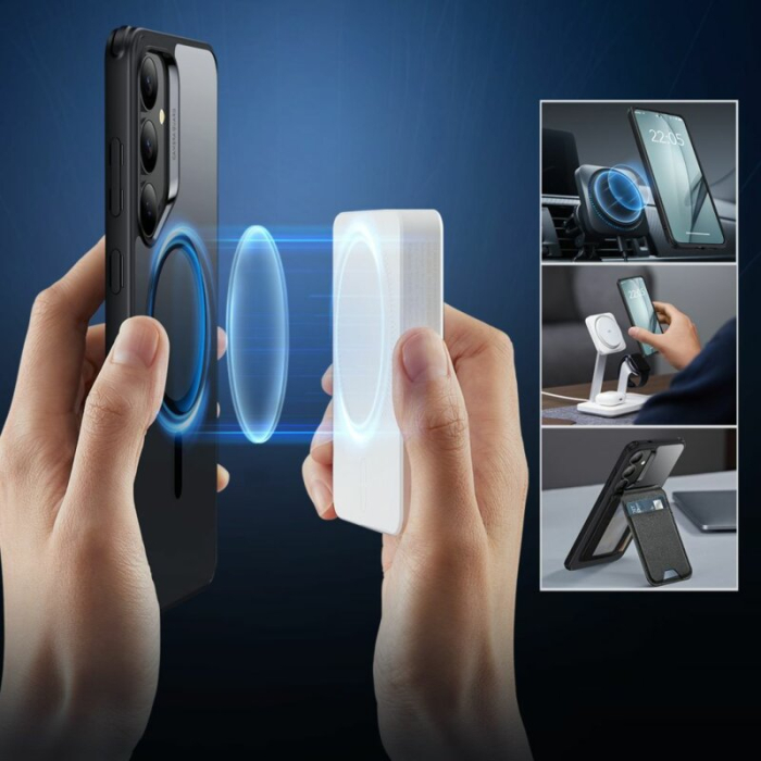 Husa Samsung Galaxy S25 Plus ESR Classic Hybrid HaloLock, negru/transparenta [4]