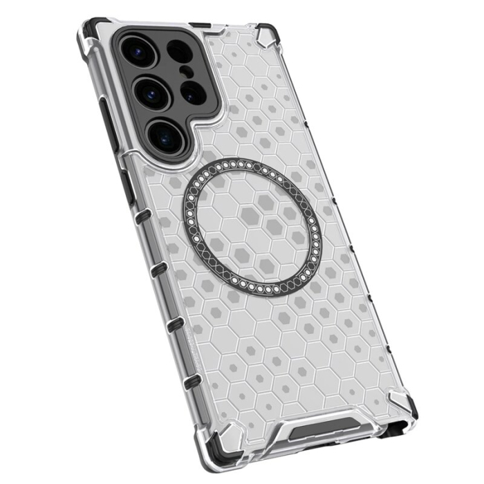 Husa transparenta Samsung Galaxy S24 Ultra Techsuit HoneyComb Shield MagSafe, neagra [5]