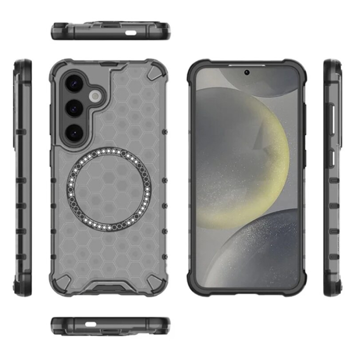 Husa transparenta Samsung Galaxy S25 Plus Techsuit HoneyComb Shield MagSafe, negru [4]