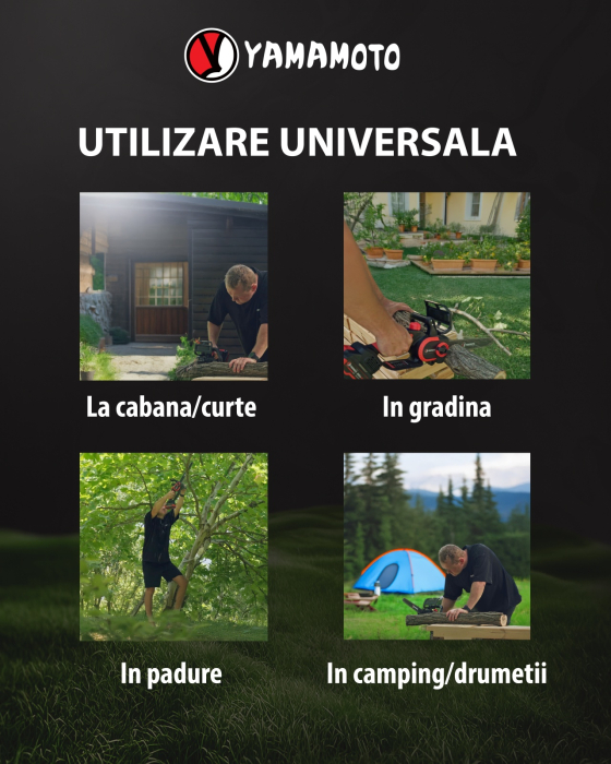 Mini drujba 12" pe acumulator cu 1 acumulator 20V/ 4Ah si incarcator YAMAMOTO YBS-124, 6200 rot/min, Brushless [5]