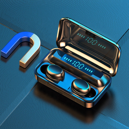 Audio Hi-Fi - Casti fara fir TWS Ear Drops F9 cu statie de andocare/incarcare