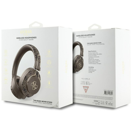 Casti GUESS wireless Bluetooth, ENC , maro, [4]