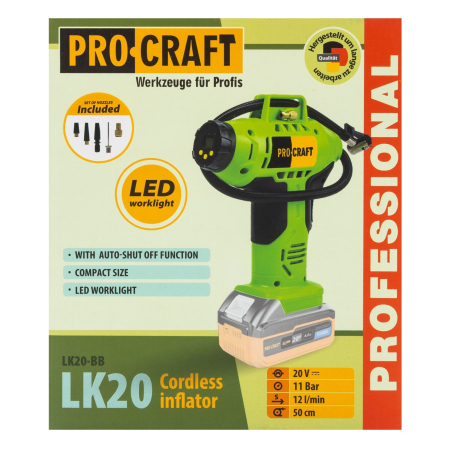 Compresor auto cu acumulator PROCRAFT LK20 , 12L/ min, 18 V, 3200 RPM [6]