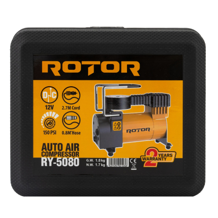 Compresor auto ROTOR RY-5080 , tensiune alimentare 12V, 10 bar / 150 psi, 30 L/min [6]