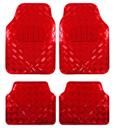 Covorase Auto - Covorase Auto Universale, model Diamond, culoare Crom Rosu