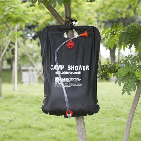 Accesorii Gradina - Dus solar suspendat pentru camping sau plaja, capacitate 20l, culoare Neagra