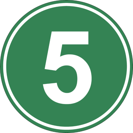 Stickere Autoadezive - Eticheta, Autocolant Cifra 5, Autocolant Camion Euro 5, Diamentru 22 cm