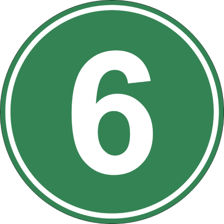 Stickere Autoadezive - Eticheta, Autocolant Cifra 6, Autocolant Camion Euro 6, Diamentru 22 cm