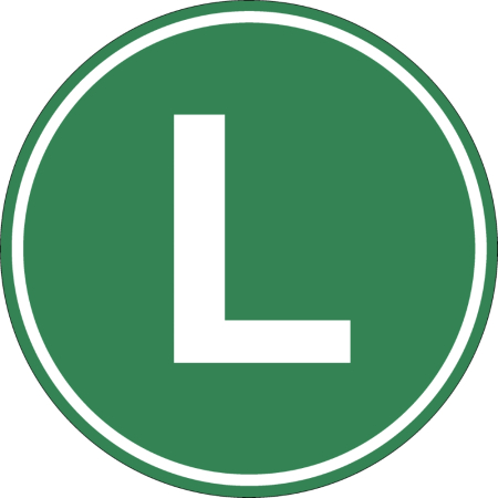 Stickere Autoadezive - Eticheta, Autocolant Litera L, Autocolant Camion Litera L, Diamentru 22 cm