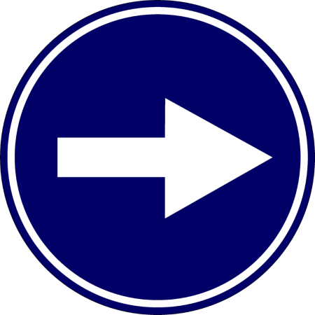 Stickere Autoadezive - Eticheta, Autocolant Reflectorizant Semn Obligatoriu Stanga / Dreapta, Diamentru 18cm