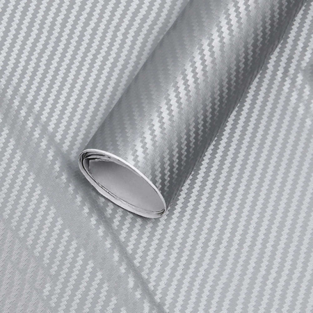 Folii Carbon - Folie colantare auto Carbon 3D - Argintiu (3m x 1,27m)