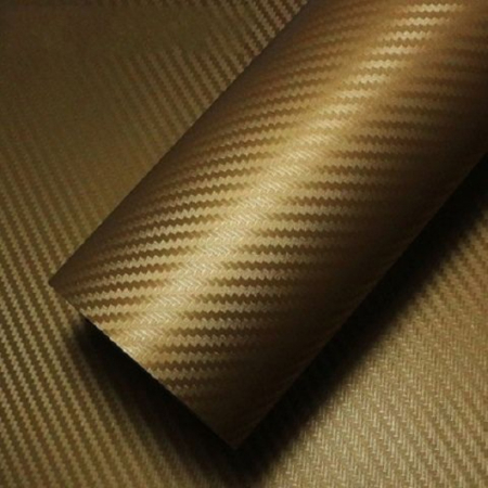 Folii Carbon - Folie colantare auto Carbon 3D - Gold (3m x 1,27m)