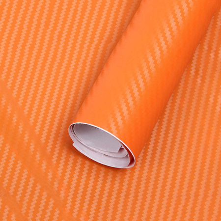 Folii Carbon - Folie colantare auto Carbon 3D - Orange (3m x 1,27m)