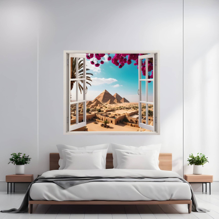 Print Fereastra spre Rai - Folie imprimata color pentru decor perete locuinta, dimensiune 125 x 110cm, model: VIEW TO HAVEN 06