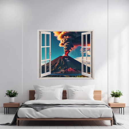 Print Fereastra spre Rai - Folie imprimata color pentru decor perete locuinta, dimensiune 125 x 110cm, model: VIEW TO HAVEN 11