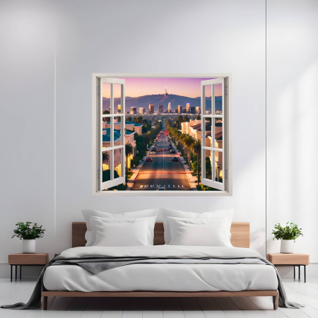 Print Fereastra spre Rai - Folie imprimata color pentru decor perete locuinta, dimensiune 125 x 110cm, model: VIEW TO HAVEN 16