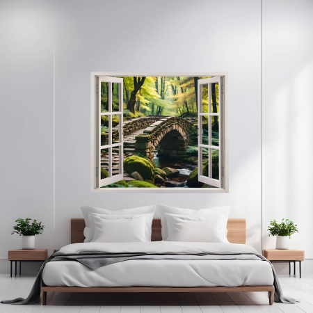 Decorare Locuinta - Folie imprimata color pentru decor perete locuinta, dimensiune 125 x 110cm, model: VIEW TO HAVEN 31