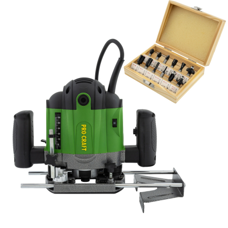 Freza lemn ProCraft POB1700, 1200 W, 26000 RPM, 50 mm Set 12 freze pentru lemn [4]