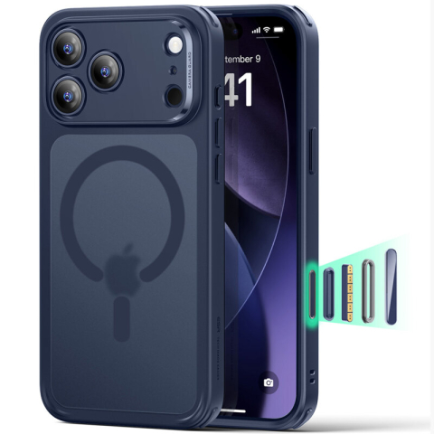 Huse telefoane - Husa iPhone 17 Pro Max ESR Classic Hybrid HaloLock, bleu