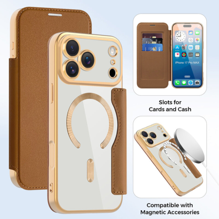 Husa iPhone 17 Pro Max Techsuit SmartMag Book Case, maro [2]