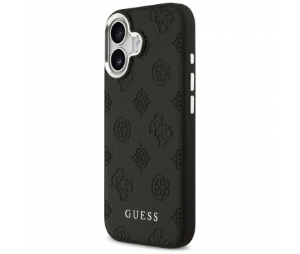 Husa MagSafe pentru Apple iPhone 17, Guess, Peony Hot Stamp Script, Neagra [1]