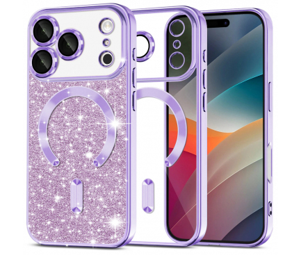 IPHONE - Husa MagSafe pentru Apple iPhone 17 Pro, Techsuit, Luxury Glitter, Mov Deschis ID: 360065   EAN: 5949419288959    COD: hs/360065