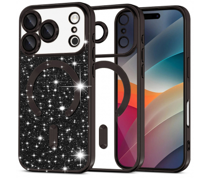 IPHONE - Husa MagSafe pentru Apple iPhone 17 Pro, Techsuit, Luxury Glitter, Neagra