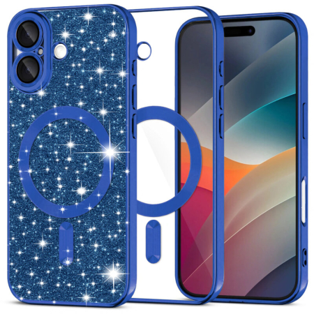 Iphone 17 - Husa premium iPhone 17 Techsuit Luxury Glitter MagSafe, albastru