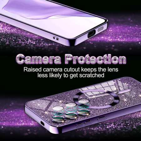 Husa premium iPhone 17 Techsuit Luxury Glitter MagSafe, auriu [2]