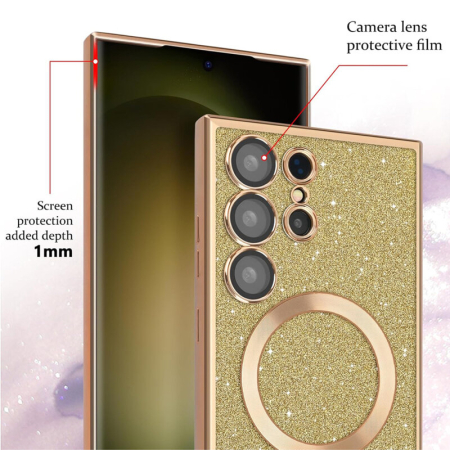 Husa premium iPhone 17 Techsuit Luxury Glitter MagSafe, rosu [3]