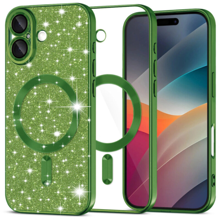 Iphone 17 - Husa premium iPhone 17 Techsuit Luxury Glitter MagSafe, verde