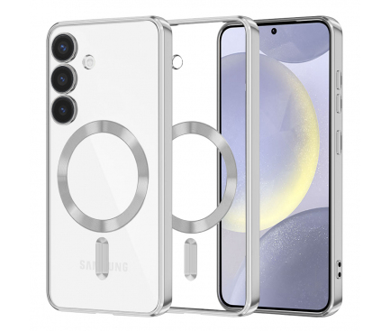 SAMSUNG - Husa premium Samsung Galaxy S24 Plus Techsuit Luxury Crystal MagSafe, argintiu