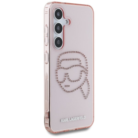 Husa Samsung Galaxy S25 Karl Lagerfeld IML Rhinestones, Karl Head, roz, [5]