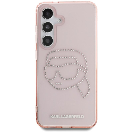 Husa Samsung Galaxy S25 Karl Lagerfeld IML Rhinestones, Karl Head, roz, [2]