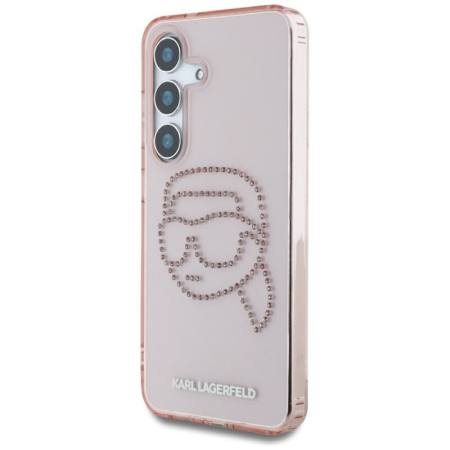 Husa Samsung Galaxy S25 Karl Lagerfeld IML Rhinestones, Karl Head, roz, [4]