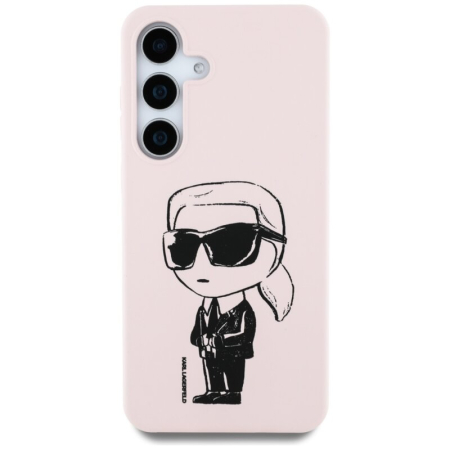 Husa Samsung Galaxy S25 Karl Lagerfeld  Silicone Graffiti MagSafe, Ikonik Roz [3]