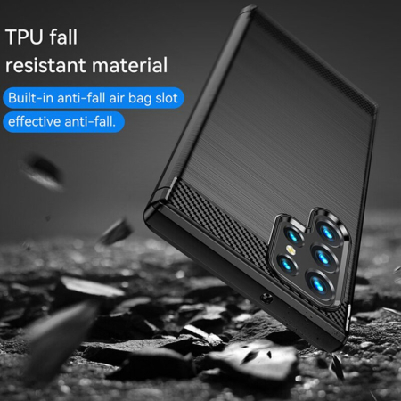 Husa telefon Samsung Galaxy S24 Ultra Techsuit Carbon Silicone, negru [5]