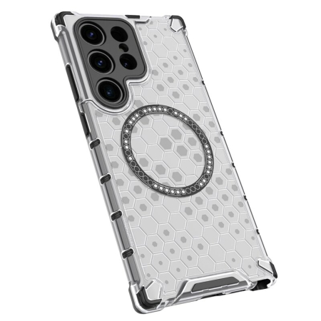 Husa transparenta Samsung Galaxy S24 Ultra Techsuit HoneyComb Shield MagSafe, alb [2]