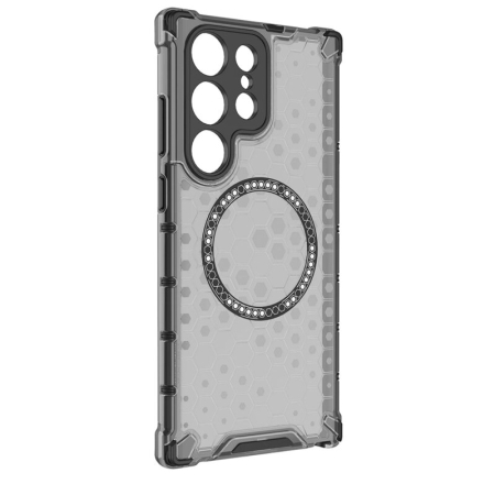 Husa transparenta Samsung Galaxy S24 Ultra Techsuit HoneyComb Shield MagSafe, neagra [2]