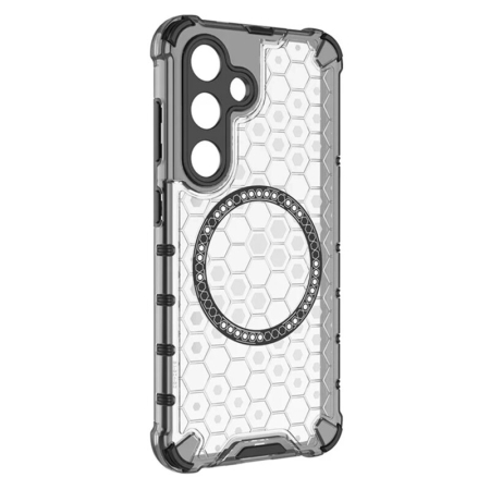 Husa transparenta Samsung Galaxy S25 Plus Techsuit HoneyComb Shield MagSafe, alb [2]