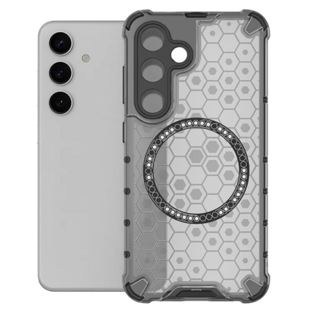 Husa transparenta Samsung Galaxy S25 Plus Techsuit HoneyComb Shield MagSafe, negru [1]