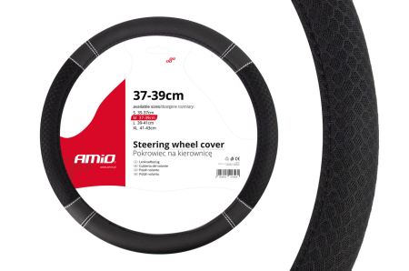Accesorii Autoturisme - Husa volan neagra Honeycomb SWC-20-M (37-39cm)