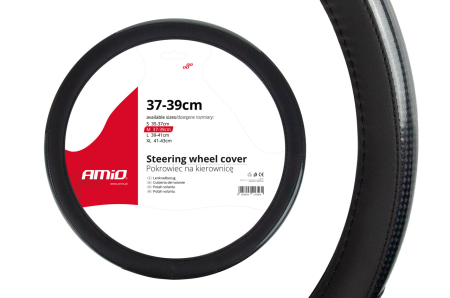 Accesorii Autoturisme - Husa volan negru + carbon lacuit SWC-18-M (37-39cm)